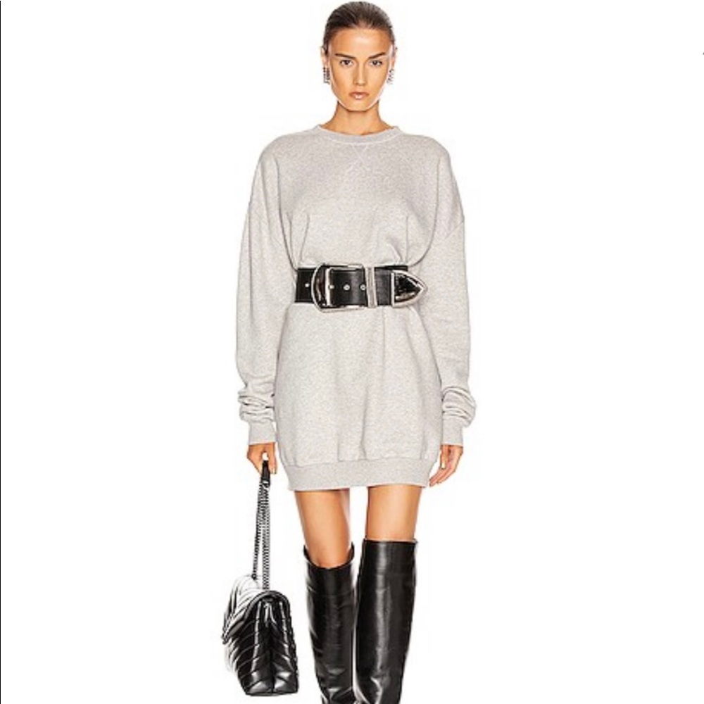 GRLFRND Ollie Oversized Sweatshirt in Melange Grey. Size XS.